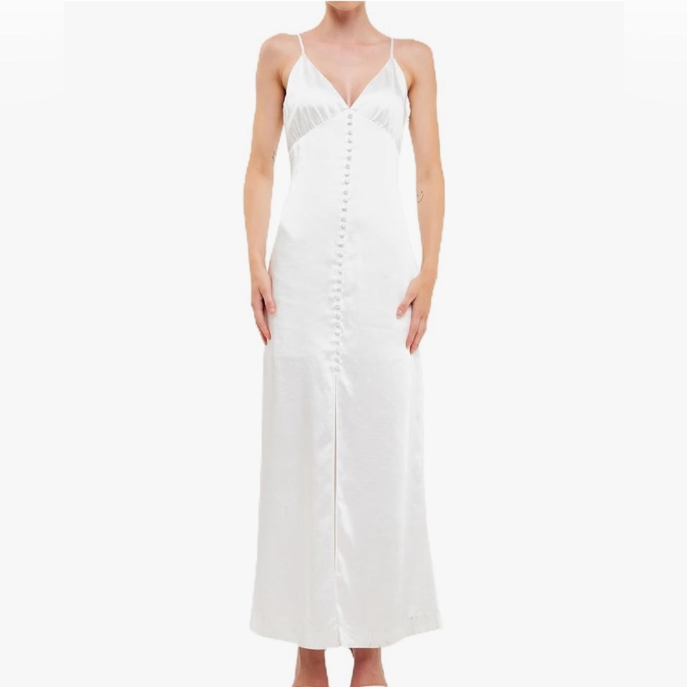 White satin dress for date night!